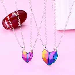 Pendant Necklaces Heart Magnetic Couple Necklace Set For Women Lover Paired Matching Jewelry Chain Wedding Valentine's Day Gift Choker