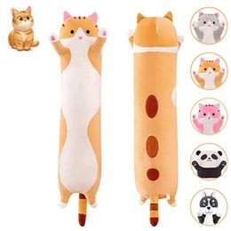 Long Cat Plush Pillow Cute Doll Toy Soft Stuffed Animal Kitten Body Gift for Kids 240131