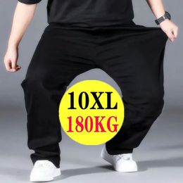 10XL Oversized Black Casual Pants Mens Breathable Sweatpants Elastic Waist Jogger Pants Quick Dry Baggy Trousers Men Streetwear 240131
