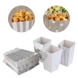 Take Out Containers Popcorn Boxes Yellow Design Trio Miniature Scalloped Edge Cardboard Party CartonsCandy/Sanck Bags Movie Supplies