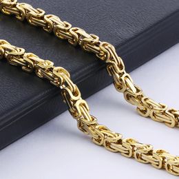 Men Stainless Steel Link Chains Necklace Multicolor Byzantine Strong Heavy Long Chain Necklaces Hip Hop man Punk Jewellery 240131