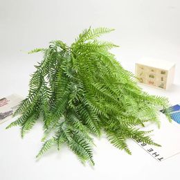 Decorative Flowers 81cm Hanging Plants Artificial Greenery Persain Fern Grass Green Wall Plant Fake Plastic Row Leaves