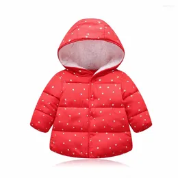 Jackets 2024 Winter Baby Girls Boys Children Fashion Clothing Kids Hooded Jacket Coat Warm Casual Outerwear For 1-6 Years