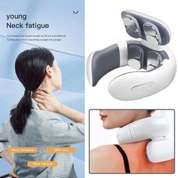 Smart TENS Pulse Neck Back Massager Compression Cervical Massager Pain Relief Relax Neck Deep Tissue Massage Rechargeable 240202