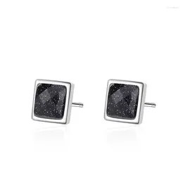 Stud Earrings 925 Sterling Silver Female Male Punk Simple Round Square Trend Earring For Woman Girl Boy Fashion Jewellery