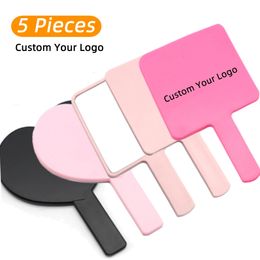 Custom Hand Held Makeup Mirror 5 Pieces Bulk Wholesale Personalised Eyelash Extension Supplies SPA Salon Hair Wig Mirrors 240131