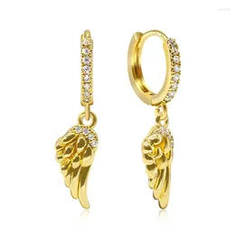 Dangle Earrings Feather Wing For Women 2024 Jewelry Brass Simple Ear Rings Personality Accessories