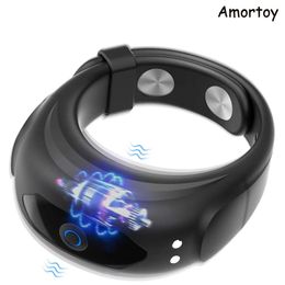 est Adjustable Vibrating Cock Ring for Men Masturbator Penis Ring Vibrator Male Delayed ejaculation Sex Toys for Man Cockring 240125