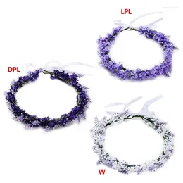 Hair Clips Simulated Flower Headband Lavender Floral Jewelry Headdress 40GB