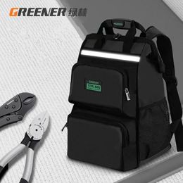 GREENERY Tool Backpack Upgrade Bag Electrician 1680D Oxford Waterproof WearResistant Strong Storage Toolkit 240123
