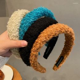 Hair Clips Fashion Winter White Braid Top Wool Women Wash Face Headband Accessories