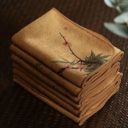 Tea Napkins 30 30cm Zen Painted Towel Thickened Cotton Super Absorbent Household Kitchen Cleaning Cloth Teaware Accessories