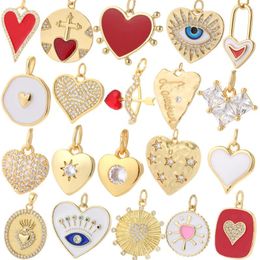 Charms Red Heart Cute For Jewellery Making Supplies Gold Colour Dijes Diy Earrings Braceelt Necklace Items