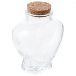 Bottles Small Heart-Shaped Bottle With Cork Stoppers Portable Empty Glass Jar Clear Wishing