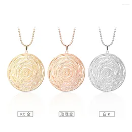 Pendant Necklaces 2024 Long For Women Silver Plated Round Necklace Sweater Accessory Fashion Jewelry CZ Crystal