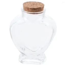 Bottles With Cork Stoppers Heart-Shaped Bottle Small Clear Empty Glass Jar Portable Drift