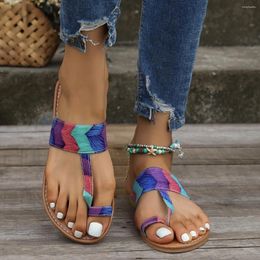 Slippers Women's Simple Slide Sandals Casual Loop Toe Flat Summer Shoes Lightweight
