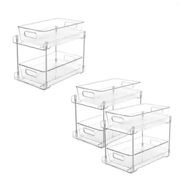 Kitchen Storage 2 Tier Clear Under Sink Organizers Undersink Shelf Cabniet Bins For Bathroom Toiletries Countertop