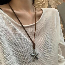 Pendant Necklaces Adjustable Leather Rope Necklace For Women Vintage Ethnic Style Boho Harajuku Jewellery Accessories Drop Ship