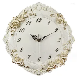 Wall Clocks European -style Creative Resin Hanging Clock Living Room Household Commercial Decorations Quiet