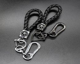 Auto Parts Metal 360 Degree Rotating Key Chain 3D Business Leather Braided Rope Keychain For Acuralogo Keychains9073210