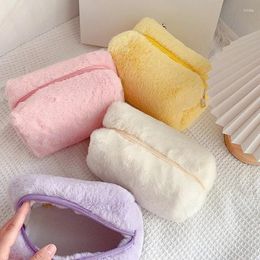 Storage Bags Women Soft Plush Cosmetic Make Up Brushes Case Makeup Travel Toiletry Organizer Clutch Purse Girls Gift