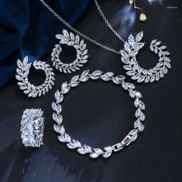 Necklace Earrings Set 2024 -selling Jewellery Fashion Bracelet Ring Four-piece Chain Hypoallergenic Women's