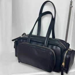 Evening Bags England Style Boston For Women Luxury Designer Handbag And Purses 2024 In PU Vintage Multiple Pockets Underarm Shoulder