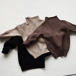 Milancel Autumn Kids Sweaters Turtleneck Boys Pullover Boys Knitwear Girls Base tröja 240129