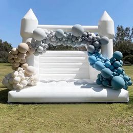 wholesale Custom bouncy castle inflatable wedding bouncer white bounce house 4.5x4.5m (15x15ft) With blower party rentals for kids adults