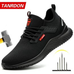 Safety Shoes Men With Steel Toe Cap Anti-smash Men Work Shoes Sneakers Light Puncture-Proof Indestructible Shoes Drop 240130