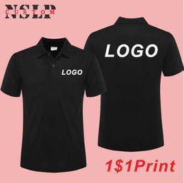 Summer Short Sleeve Polo Custom Printing Casual Lapel Shirt Embroidery Pattern Fashion Quick Dry Top Design Men Women 240202