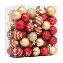 Party Decoration 50PCS Christmas Balls Gift Box Xmas Tree Ornament 4CM Red Gold Pendant For Home Navidad Year 2024 Decor