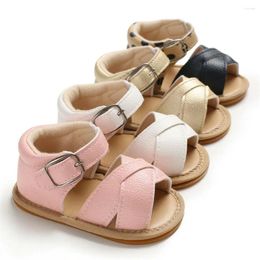 Sandals Baby Summer Shoes Born Infant Girls Boys Solid Non-slip PU Leather Breathable Toddler 0-18M
