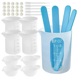 Measuring Tools Resin Cups Tool Kit Silicone Bowls For Epoxy Reusable Mixing Cup With Stir Sticks