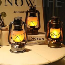 Portable Lanterns Retro Vintage Camping Hanging Lantern Battery Led Flame Warm Light Nature Hike For Fishing Outdoor Garden Tent Equipment