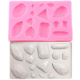 Baking Moulds Mini Gem Diamond Shape Silicone Mold DIY Party Chocolate Fondant Molds Cake Decorating Tools Cupcake Topper Candy Resin