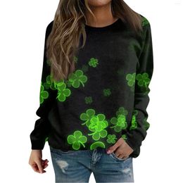 Women's T Shirts Clothing Daily St. Patrick'S Day Printed Women Blouses Casual Round Collar Long Sleeves Pullovers Vintage Roupas Feminina