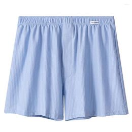 Underpants Men Sexy Striped Boxer Briefs Loose Comfortable Shorts Breathable Pyjamas Bottoms Casual Underwear Soft Homewear