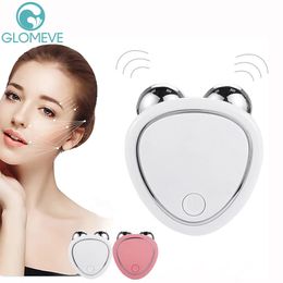 EMS Lifting Microcurrent Roller Face Massager Skin Anti Wrinkle Aging Massage Micro current Face Slimming Roller Machine 240201