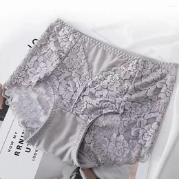 Women's Panties Tight Fit Lace Underwear High Waist Tummy Control Underpants For Women Breathable Butt-lifted Lady With