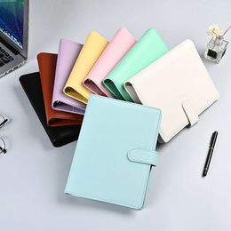 A5 A6 Macaron Loose-leaf Notebook Case Korean Ins Manual Ledger Without Inner Pages Imitation Leather Diary 240130