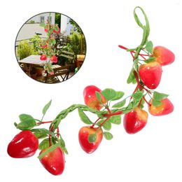 Party Decoration Simulated Strawberry Artificial Fruit Hanging Decor Decorations Faux Realistic Decorative Pendant Fruits