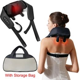 Shiatsu Back Shoulder and Neck Massager U Shape Electric Full Body Massager with Heat Deep Tissue Kneading Pillow Massage 240202