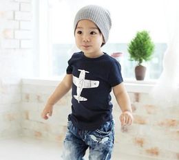 2018 Summer Boys New Clothes Children Fashion Tees Shirts Short Sleeved Cotton Plane Printing T Shirts Green Blue Age4190864