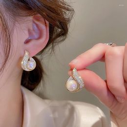 Stud Earrings 1Pair Trendy Pearls Water Drop Fashionable Temperament Female Korean Earring
