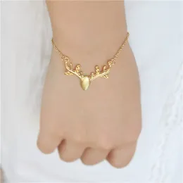 Charm Bracelets Reindeer Cornu-cervi Antler Deer Horn Bracelet Cute Elk Pendant Jewellery Gift