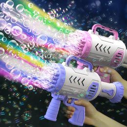 37 Holes Gatlin Rocket Handheld Bubble Gun Electric Automatic Soap Bubbles Machine For Children Gift Party Portable Outdoor Toys 240202