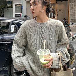 Women's Sweaters Deeptown Casual Grey Pullovers Sweater Women Vintage Old Money Style Oversize Beige Jerseys Y2K Korean Reviews Many Clothes