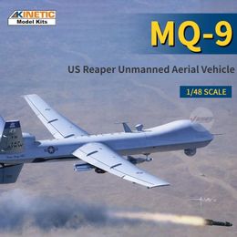 Kinetic K48067 Airplane Model 1/48 Scale MQ-9 Reaper obemannat flygfordon för vuxna Assembly Model Hobby Collection DIY Toys 240124